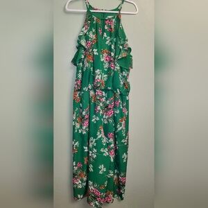 London Times Women's Plus Size Flowered Jump Suit Size 20W